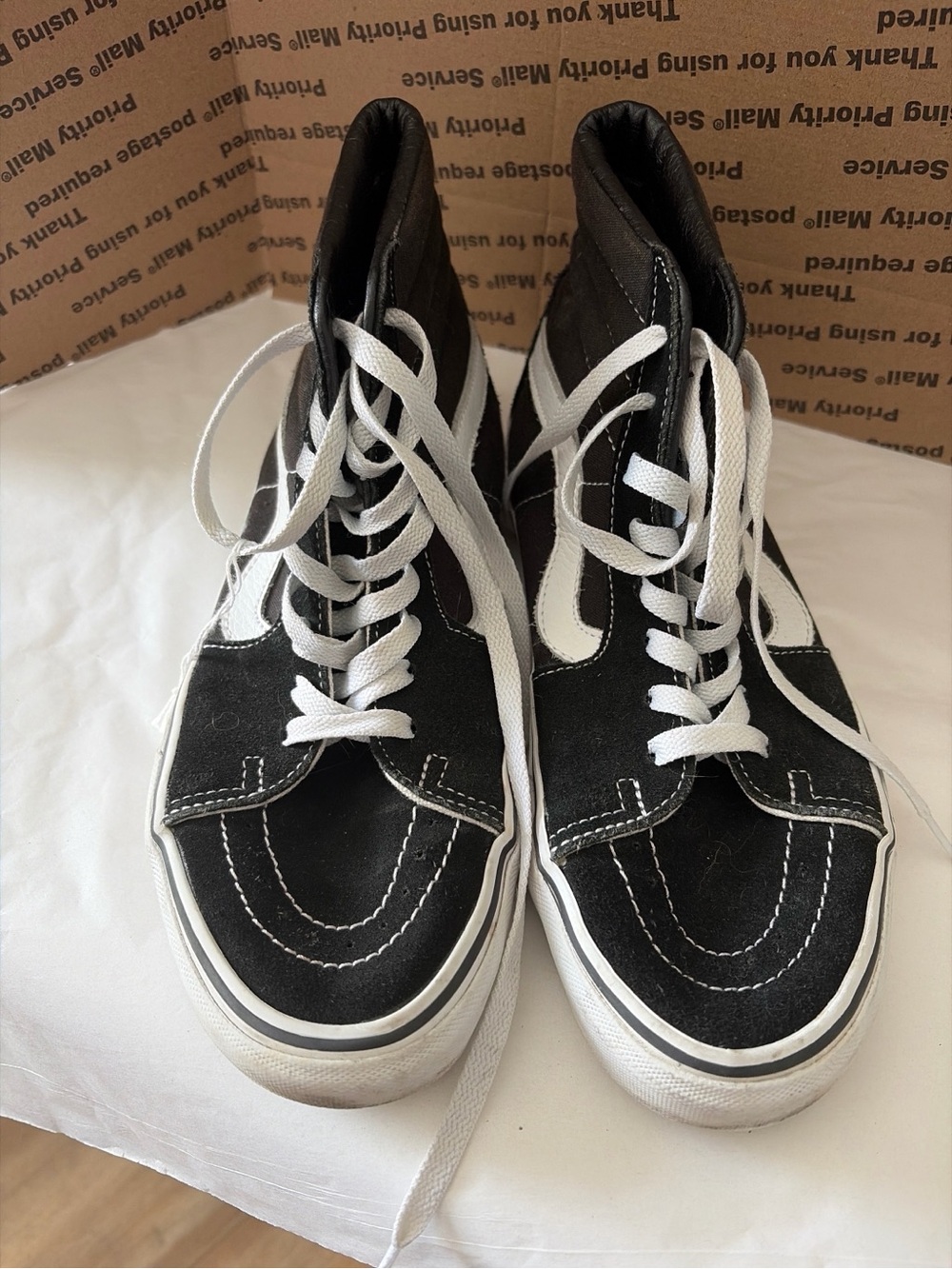Vans Black and White High-Top Sneakers